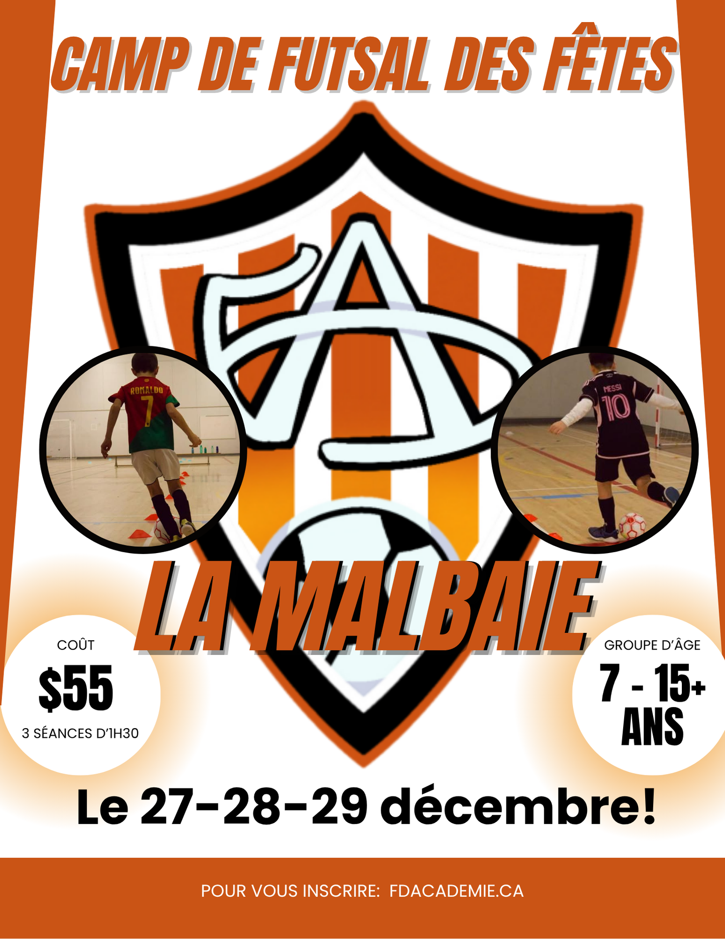 Camps de Futsal du Temps des Fêtes à La Malbaie - FD Académie
